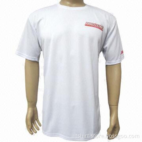 Men's Plain White T-shirt, Round Neck, Short Sleeves